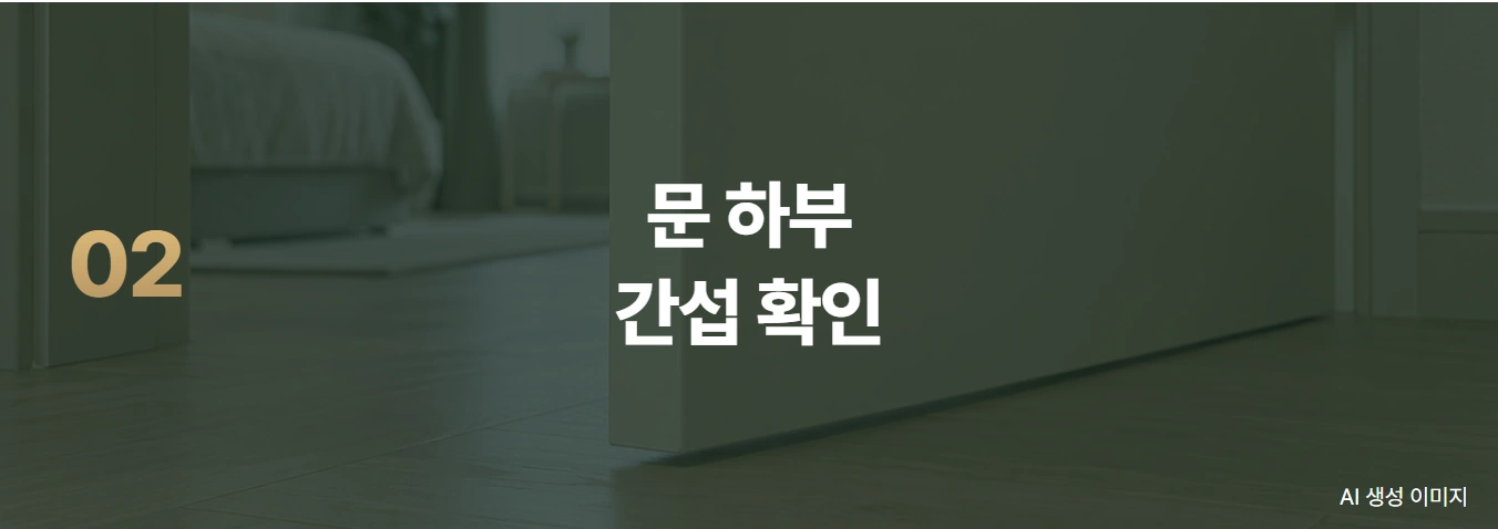 인테리어필름 · 시공 디테일 문 하부 간섭 확인 02