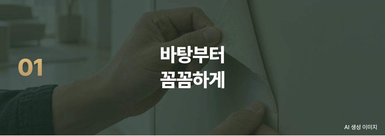 인테리어필름 · 시공 디테일 바탕부터 꼼꼼하게 01