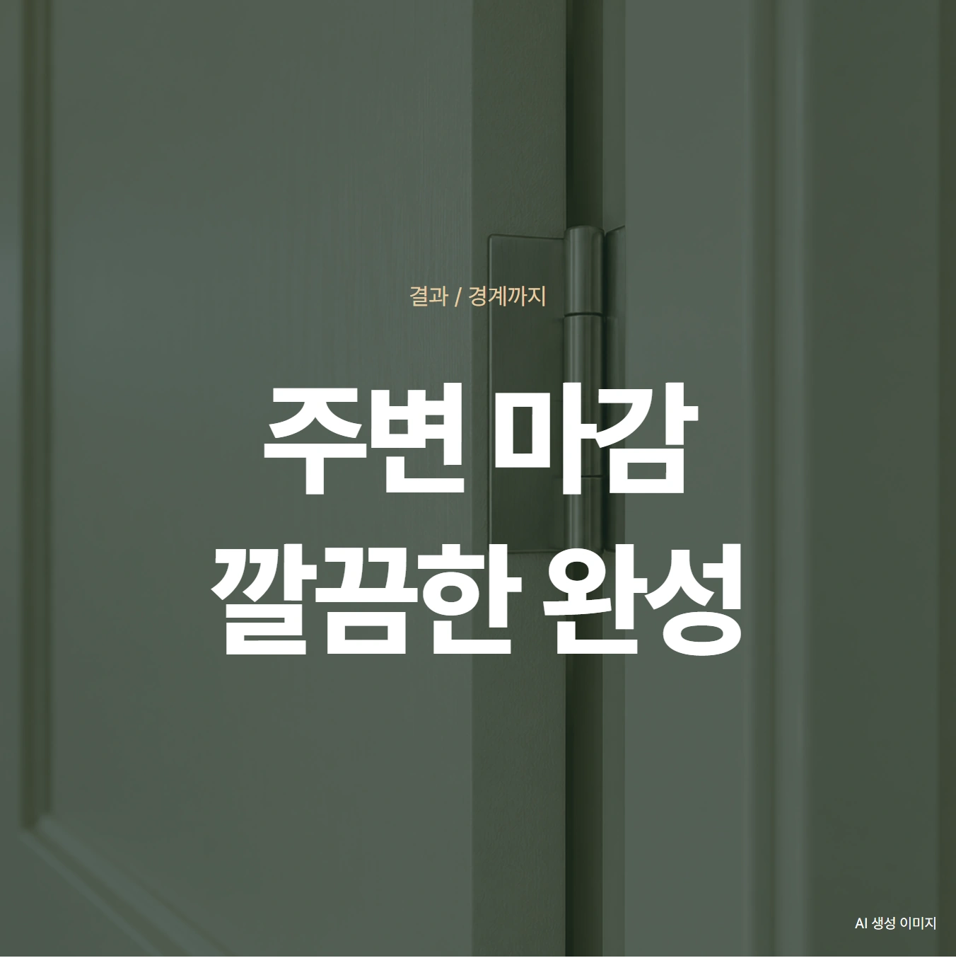 결과 / 경계까지 주변 마감 깔끔한 완성