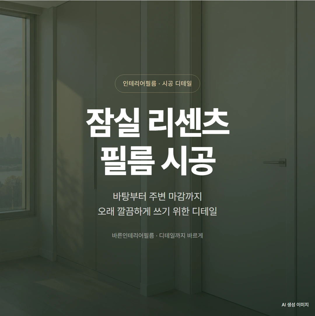 잠실 리센츠 인테리어필름, 바탕부터 주변 마감까지 살펴야 하는 이유