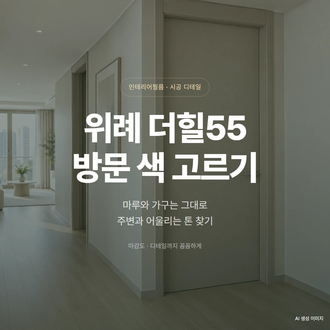 위례 더힐55 인테리어필름, 기존 마루와 어울리는 방문 색 고르기