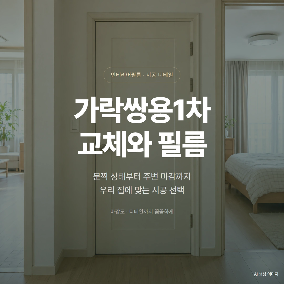 송파구 가락쌍용1차 인테리어필름업체, 문짝 교체와 필름 시공을 나누는 기준